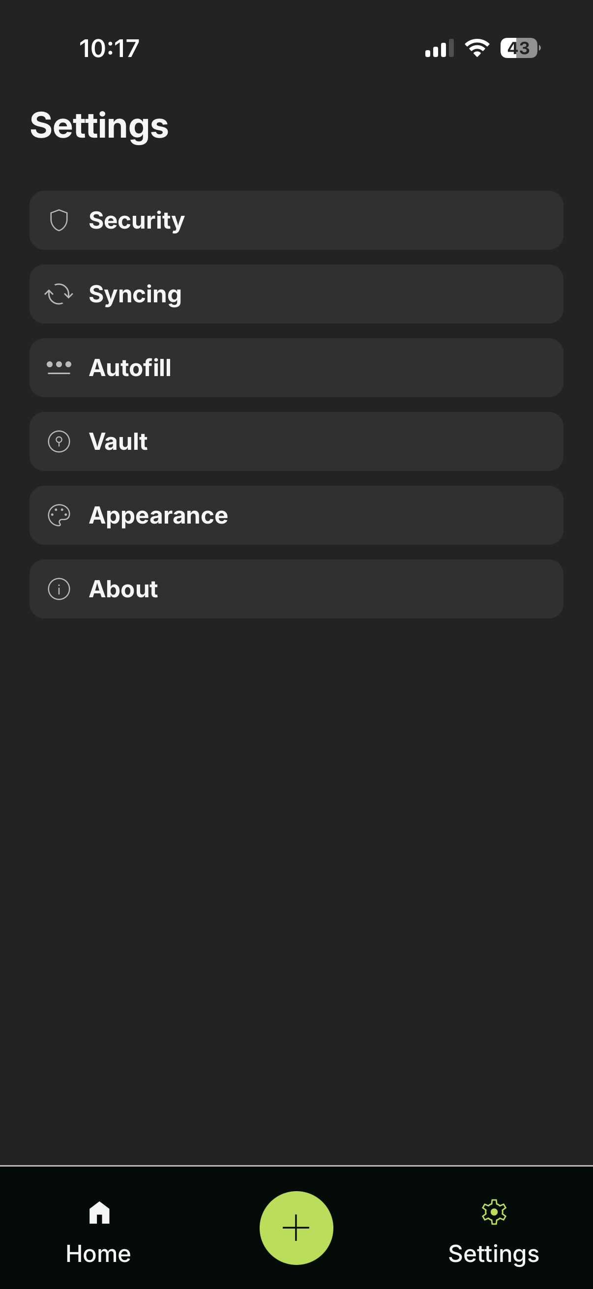 Autofill menu